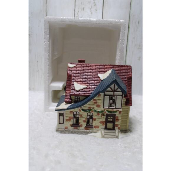 Holiday Expressions Dickens Porcelain Lighted House Stone Cottage Home - Picture 5 of 5